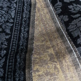 Fine Wool Jamawar Reversible Shawl – Iridium Black & White Floral Luxury Wrap