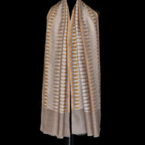 Elegant Ikat Fine Wool Pashmina Handwoven Stole - Marigold Orange - Baga Ethnik Living Default Title Accessories:Scarves & Wraps