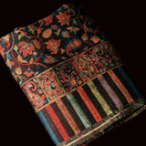 Reversible Kani-Style Pashmina Wool Shawl – Black & Beige