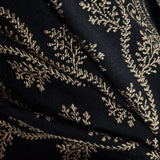 Black Pure Wool Stole – Silver Zari Woven Style