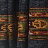 Authentic Yak Wool Wrap – Black Shawl with Vibrant Kullu Border