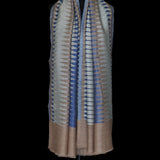 Soft Fine Wool Blue Ikat Pashmina Scarf Handwoven Wrap – Deep Azure - Baga Ethnik Living Default Title Accessories:Scarves & Wraps