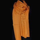 Kashmiri Diamond Weave Orange Pashmina Scarf - Pumpkin - Baga Ethnik Living Default Title Accessories:Scarves & Wraps
