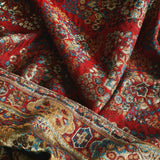 Twinlight Reversible Fine Wool Pashmina Shawl – Sangria Red Dholi Darbaar Floral Design