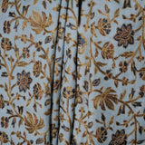 Pure Pashmina Gold Floral Design Nalki Embroidery Stole – Mist Blue