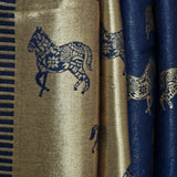 Twilight Reversible Shawl – Royal Blue & Gold Moonlight Design