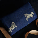 Twilight Reversible Shawl – Royal Blue & Gold Moonlight Design