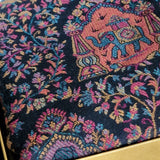 Black Kani Pashmina Blend Wool Shawl - Handwoven Mughal Scene