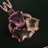 Gorgeous Amethyst, Quarts, Smoky Quarts Gemstone Sterling Silver Pendant Jewellery - Baga Ethnik Living Default Title Pendants