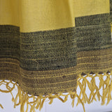 Yak Wool Stole with Fine Wool Raw Border & Tassel Ends – Canary Yellow