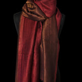 Twilight Reversible Collection Shawl – Maroon Red & Gold Glow, Metallic Thread Elegance