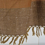Sepia Brown Yak Wool Stole – Woven by Hand, Edged in Raw Wool