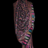 ETHNIC KASHMIRI CHINAR DESIGN KANI SHAWL, Light Weight, Soft And Warm, BLACK