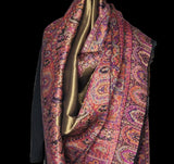 Moonlight Pashmina – Gold-Fuscia Two-Tone Darbar Kani Shawl
