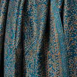 Blue-Teal Pure Wool Stole – Silver Zari Woven Style