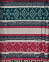 Tibetan Geometric Wool Shawl – Colourful Himalayan Handwoven Wrap