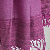 Violet Yak Wool Stole – Woven by Hand, Edged in Raw Wool