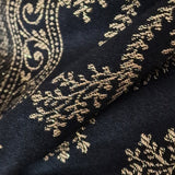 Black Pure Wool Stole – Silver Zari Woven Style