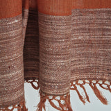 Muted Orange Yak Wool Stole with Fine Wool Raw Border