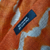 Authentic Tie-Dyed Pure Kashmiri Pashmina 100% Cashmere Orange Scarf - Amber - Baga Ethnik Living Default Title Accessories:Scarves & Wraps