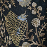 Shikaar -e- Tilla Black with Silver Floral Border Design Pashmina