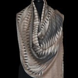 Authentic Ikat Fine Wool Grey and Brown Pashmina Stole – Ashy Oakwood - Baga Ethnik Living Default Title Accessories:Scarves & Wraps