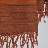 Burnt Orange Yak Wool Stole – Raw Border Tassel Wrap