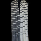 Striped White and Grey Kashmiri Pashmina Wrap - For Men