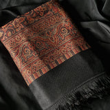 Royal Jamawar Kani Styled Design Kashmiri Shawl – Deep Black