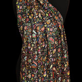 Paisley Kalamkari Black Silk Wool Stole