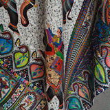 White Silk Wool Stole for Women - Fine Soft Shikaardar Print