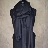 Authentic Diamond Weave Pashmina Scarf - Rich Black - Baga Ethnik Living Default Title Accessories:Scarves & Wraps