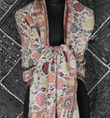 Rose Motif Kani-Style Stole – Silk Modal Blend