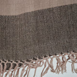 Mauve Yak Wool Stole with Fine Wool Raw Border