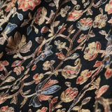 Chinar Leaf Pashmina Fine Wool Nalki Black Hand-Embroidered Stole