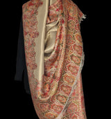 Moonlight Pashmina Shawl Two Tone Mughal border- Marigold New Collection!