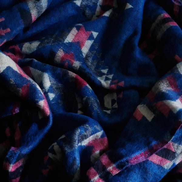 Tibet Yoga Shawl Himalayan Blanket Scarf - Blue