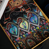 Men's Fine Silk Wool Pashmina Stole – Black Elephant Print