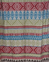 Oversized Himalayan Wool Shawl – Multicolour Tibetan Design