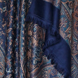 Royal Jamawar Mens Shawl – Navy Blue, Kani Style