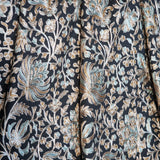 Luxury Black Pashmina Fine Wool Nalki Stole – Gold & Blue Floral Embroidery