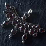 Deep Red Natural Garnet Faceted Gemstone Silver Pendant Jewellery - Gift for Her