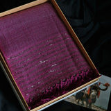 Orchid Purple Yak Wool Stole – Handwoven Raw Border Tassel Wrap