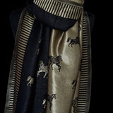 Twilight Reversible Shawl –Black & Gold Moonlight Design