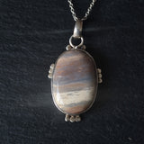 One-Of-A-Kind Striped Jasper 925 Sterling Silver Pendant