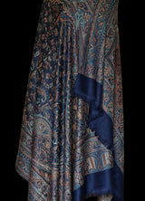 Royal Jamawar Mens Shawl – Navy Blue, Kani Style