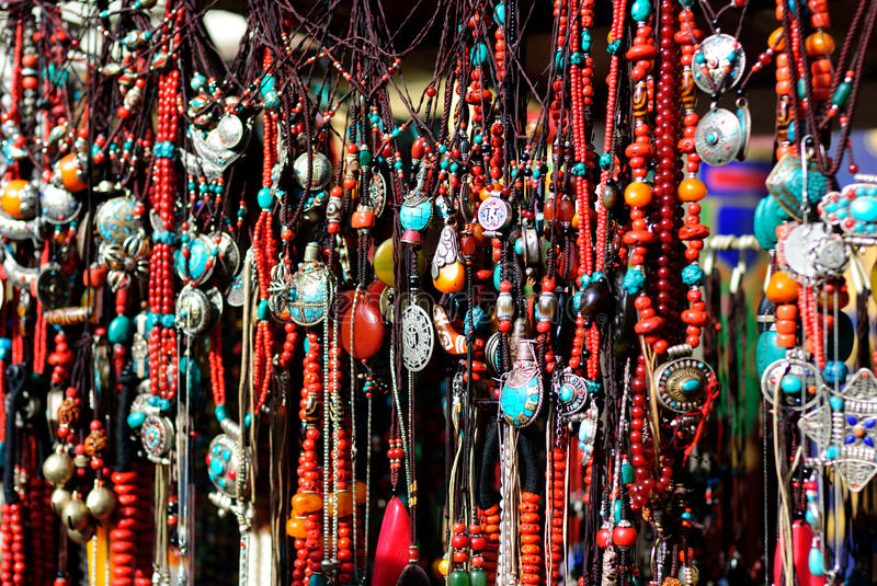 Tibetan Jewelry Pendant Coral and Turquoise Silver necklace