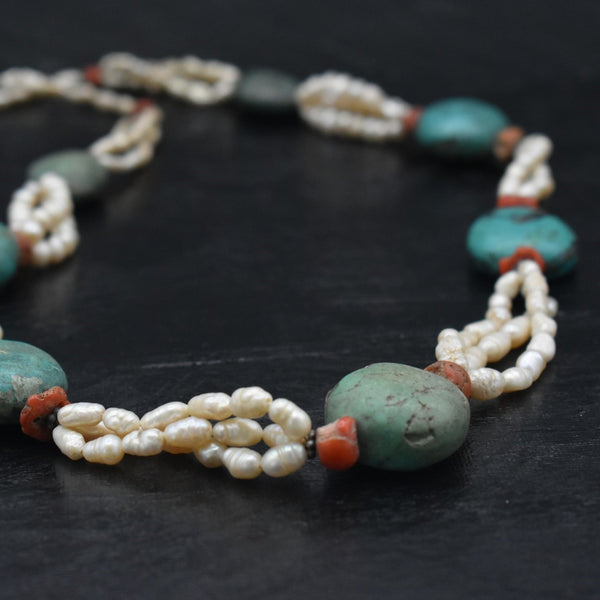 Worthy One Turquoise Beaded Necklace For Sale - Tibetan Necklaces | Baga Ethnik Living