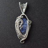 Wire Art Silver Sterling Sodalite Pendant - Baga Ethnik Living Default Title Pendants
