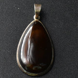Eye Catching Deep Brown Teardrop Agate Silver Sterling 925 Pendant - Baga Ethnik Living Default Title Pendants
